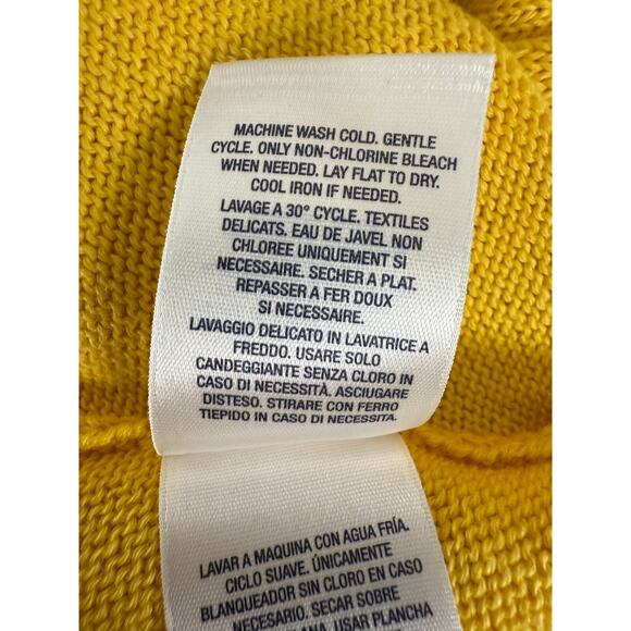 NEW Ralph Lauren Size M 8-10 Pima Cotton Open Front Cardigan Sweater Yellow NWT - Picture 8 of 9